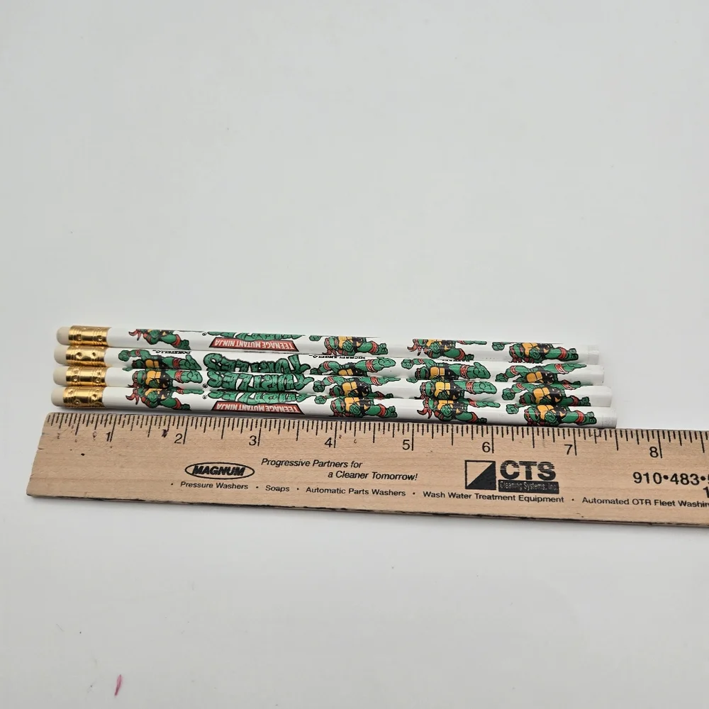 Vintage 90s Teenage Mutant Ninja Turtles Set Of 4 Unsharpened Pencils Mirage USA